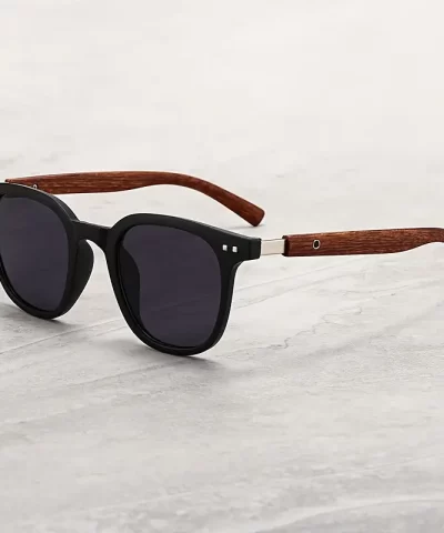 Trendy Wood Grain Vintage Polarized Sunglasses