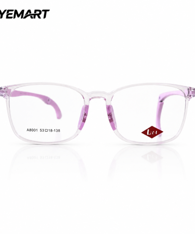 Rectangular Optical Glasses with Transparent Pink Full-Rim Frame – LRL A8001