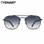PRADA-Style Super Premium Glass Lens Aviator Sunglasses – Gunmetal & Blue Gradient