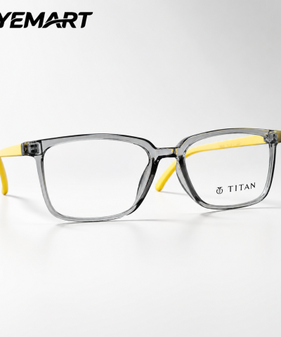 Baby Origin Korean TR Soft Square Eyeglasses – Smoke Grey & Yellow