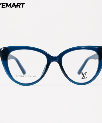 Louis Vuitton Women’s Cat Eye Full-Rim Lightweight Eyeglass Frame – Blue Transparent