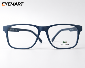 Lacoste Premium TR Lightweight Full-Rim Soft Square Eyeglass Frame – Navy Blue 54mm