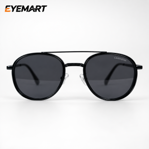 Carrera 5G237 Premium Black Oval Sunglasses for Men & Women | Full Frame UV420 Protection