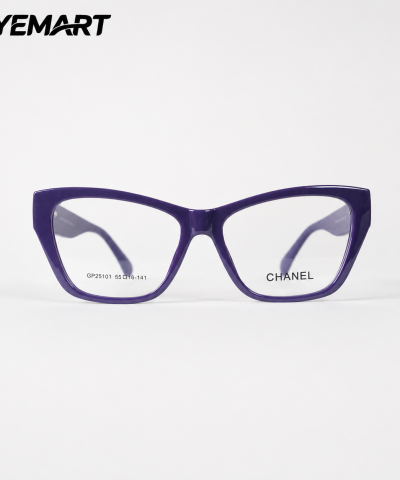 Chanel GP25101 Premium Purple Cat Eye Eyeglass Frame for Women | Lightweight Full Frame