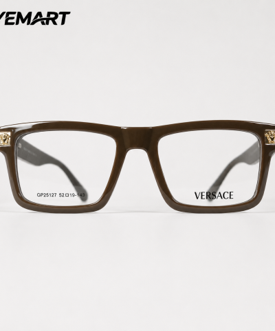 Versace GP25127 Premium CP Square Eyeglass Frame for Men | Lightweight Full Frame