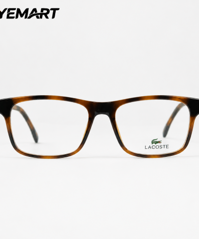 Lacoste Premium TR90 Soft Square Eyeglass for Men – Tortoise Brown