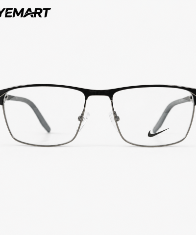 Nike Executive Stainless Steel Rectangle Eyeglass for Men – Gun Metal
