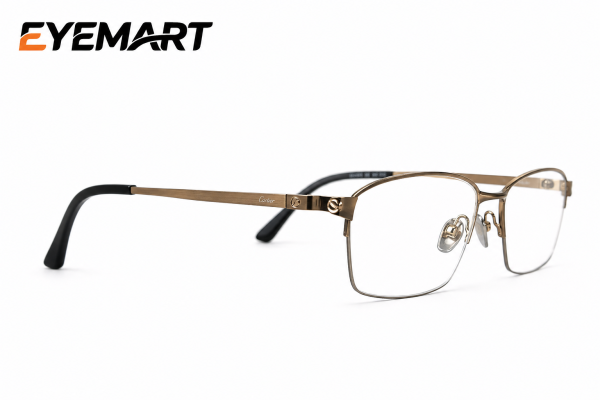 Cartier CT0227 gold metal full-rim unisex eyeglass side view