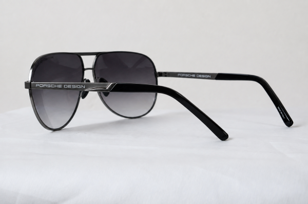 Porsche Design P'8657 gunmetal aviator sunglass side view