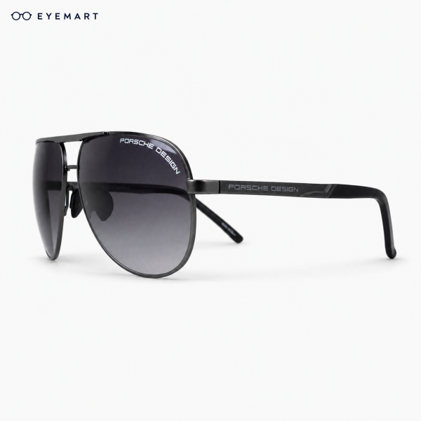 Porsche Design P'8657 gunmetal aviator sunglass side view