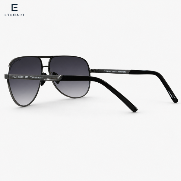 Porsche Design P'8657 gunmetal aviator sunglass side view