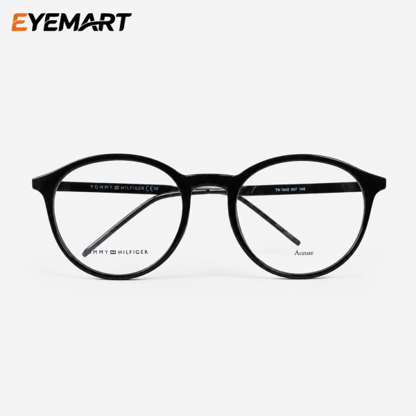 Tommy Hilfiger TH 1642 premium black eyeglass angle view