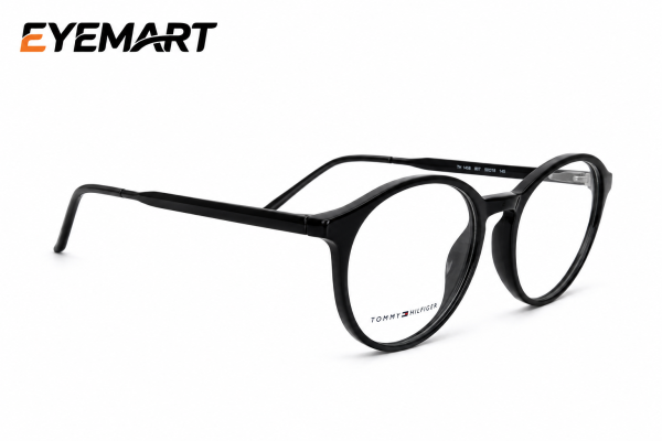 Tommy Hilfiger TH 1642 premium black eyeglass angle view
