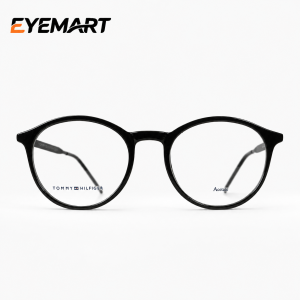 Tommy Hilfiger TH 1642 premium black eyeglass angle view