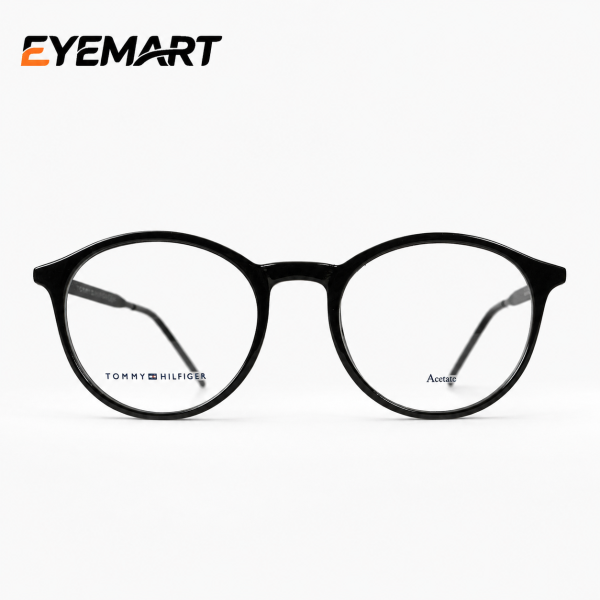 Tommy Hilfiger TH 1642 premium black eyeglass angle view