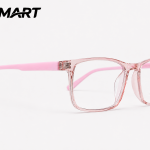 Titan TR81804 kids’ baby-pink Korean TR eyeglass angle view