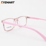 Titan TR81804 kids’ baby-pink Korean TR eyeglass angle view