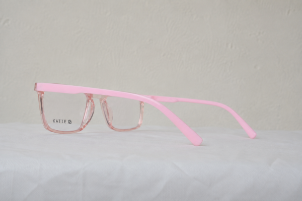 Titan TR81804 kids’ baby-pink Korean TR eyeglass angle view