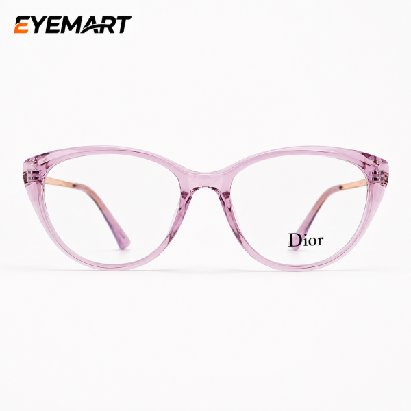 DIOR TR82013 transparent light-pink cat-eye women’s eyeglass front view
