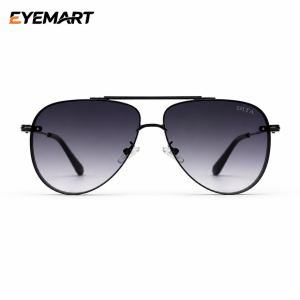 5G143 black double-bridge navigator sunglasses for men front view