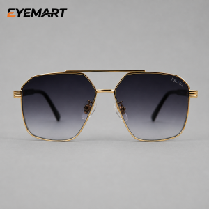 PRADA SPARA58 C2 Gold-Tone Square Metal Sunglasses